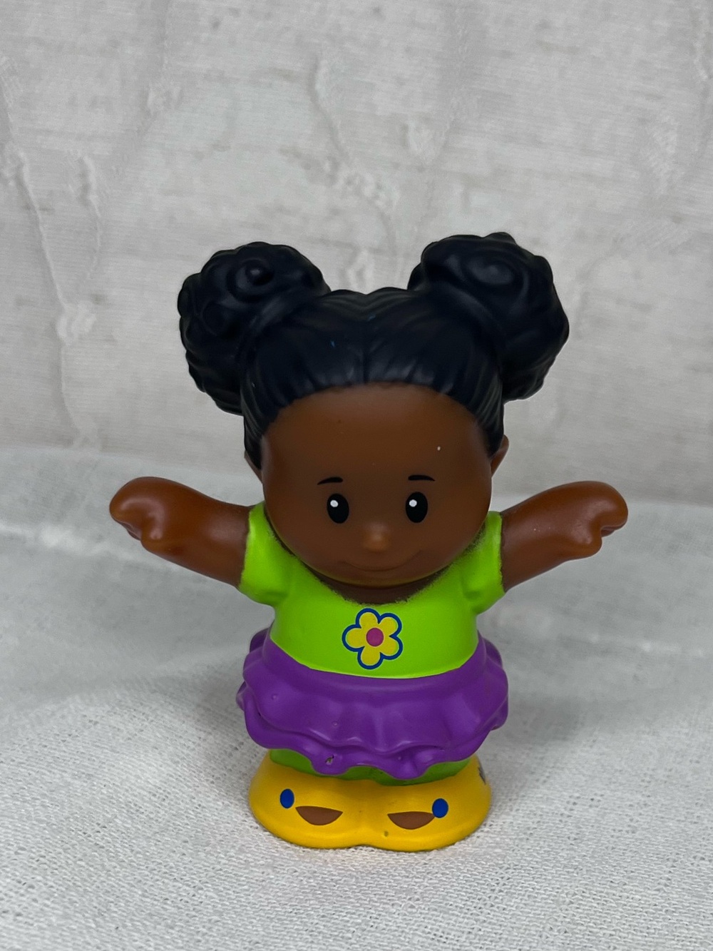 Little People Tessa Green Top, Purple Skirt, Yellow Shoes